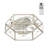 Hexagon Metal Caged Flush Mount Ceiling Fan Light With Remote