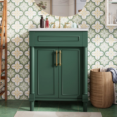 Meuble-lavabo de salle de bain avec lavabo en céramique intégré