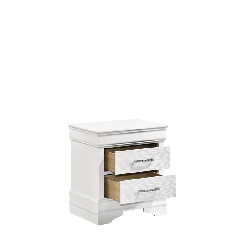 Table de chevet blanche 2 chambres avec construction stable en bois élégants