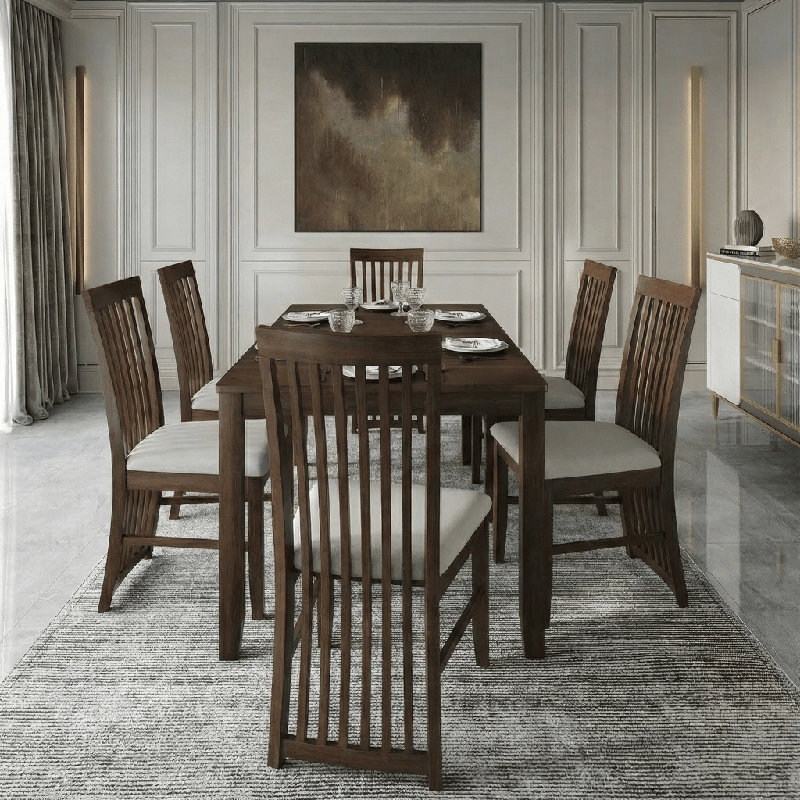 Ensemble repas pour 6 personnes Anouska, Brun