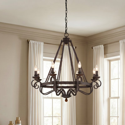 Noble 8-Light Rustic Black Chandelier