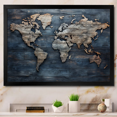 Rustic Routes world map - World Map Canvas Prints