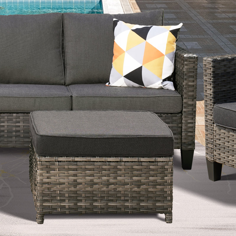 Ensemble de mobilier d'extérieur avec canapé 6 pièces, Noir