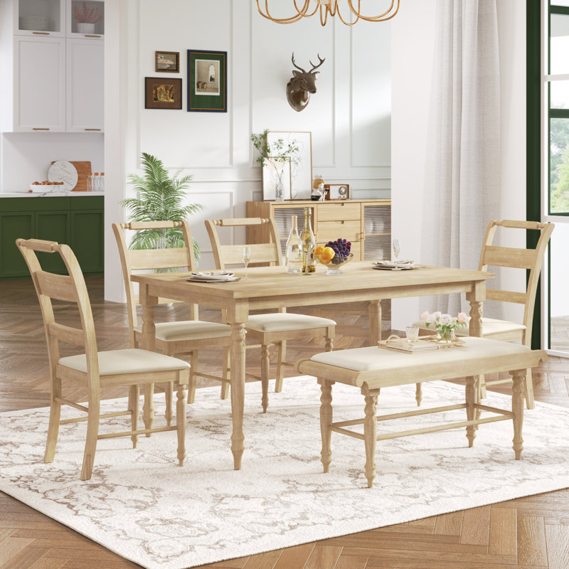 Bricia Rectangular 6 Piece Dining Set, Natural, Natural