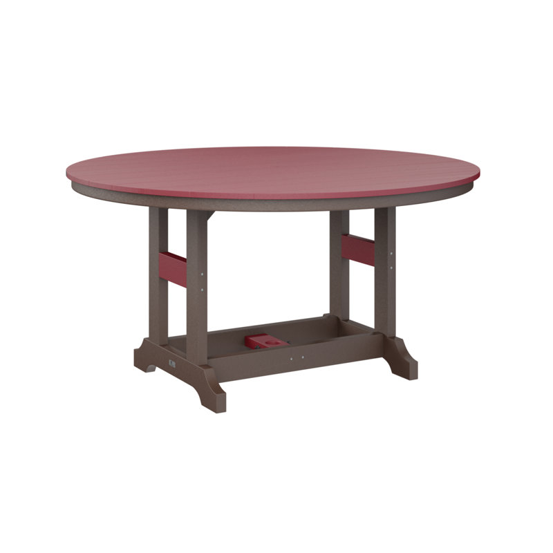 Garden Classic Outdoor Round Bar Table, Seashell, Weatherwood