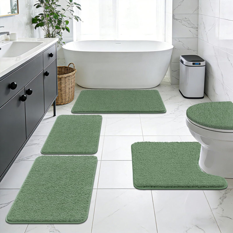 Bathroom Rugs Set, Green