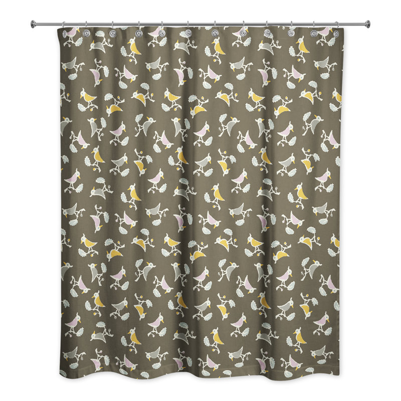 Rideau de douche simple oiseau Happel, Brun