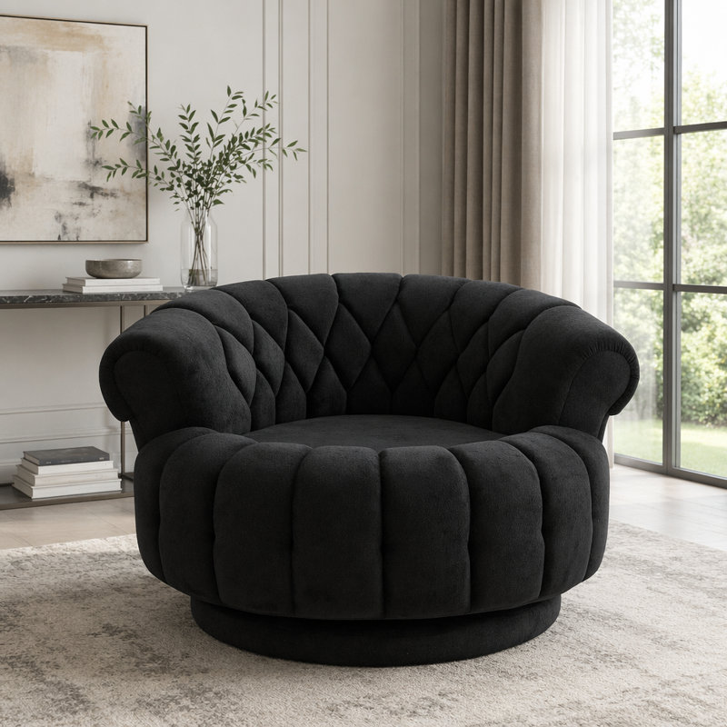 Fauteuil d'appoint pivotant, Noir