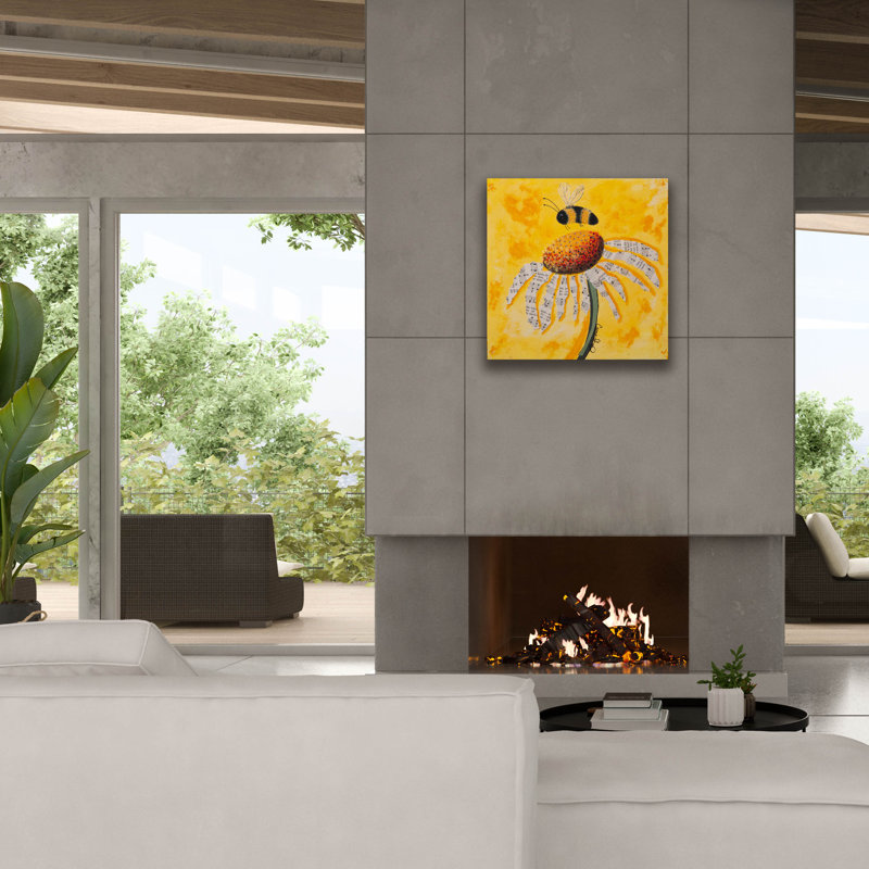 Epic Graffiti 'Buzzing Sweet Notes'  by Carrie Sharp Canvas Wall Art, 26" x 26"