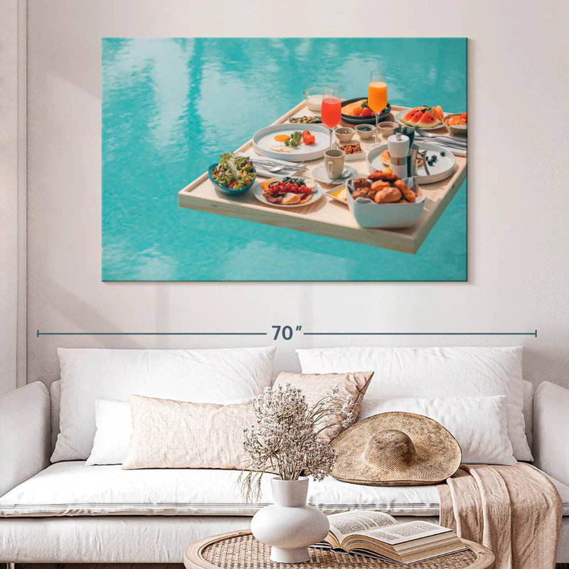 Petit déjeuner à la piscine flottante Yarlin, H 34 po x l 51 po