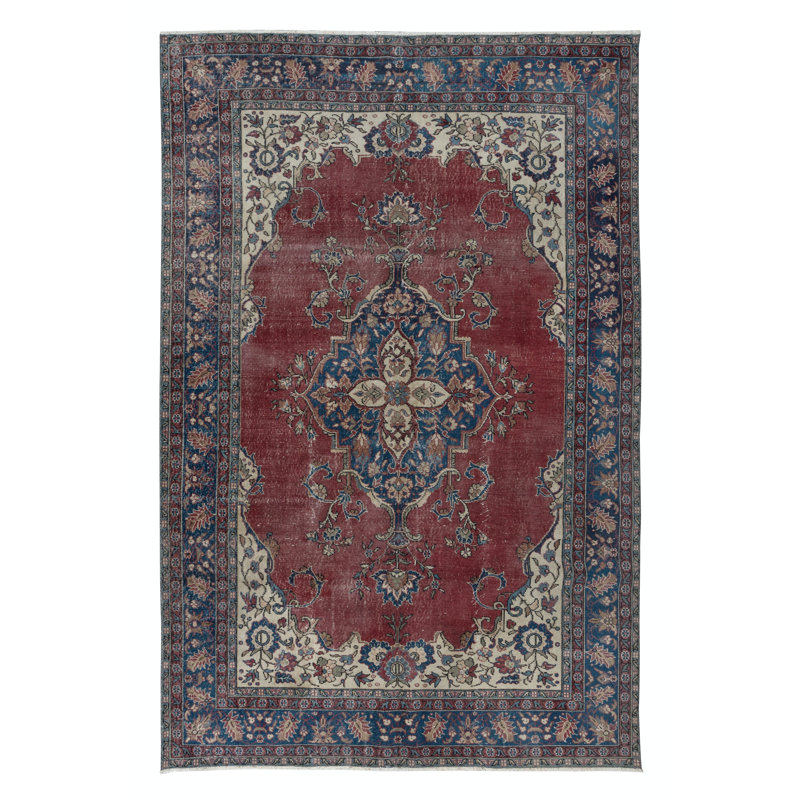 Tapis oriental rétro fait à la main pour maisons de campagne, intérieurs tribaux et traditionnels