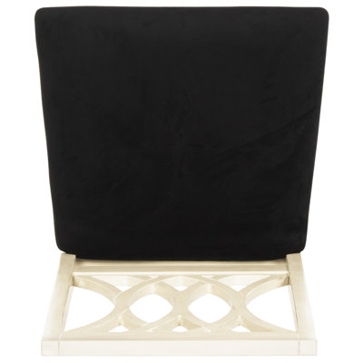 Chaise d'appoint à dossier en lattes de velours blanc antique