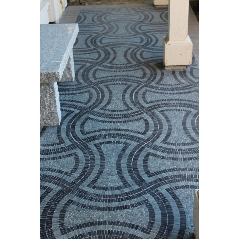 Landscape Wonder 1" x 2" Black Slate Novelty Mosaic Wall & Floor Tile