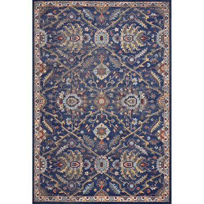 Tapis oriental bleu marine Cruce