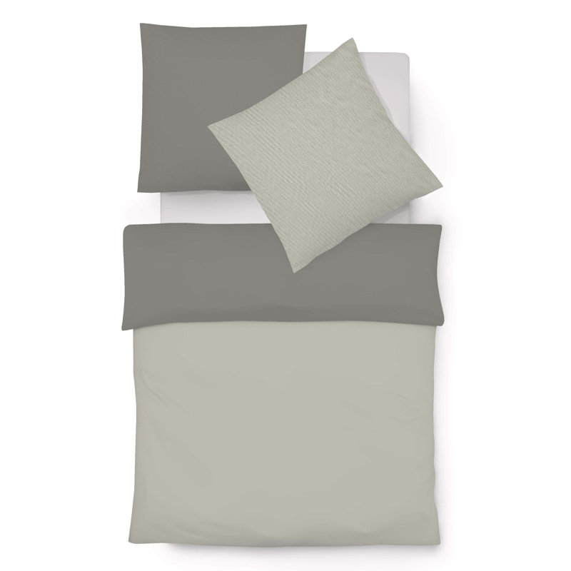 Duvet Cover Set, Silver/Granite, 240 x 220cm Duvet Cover + 2 Pillowcases