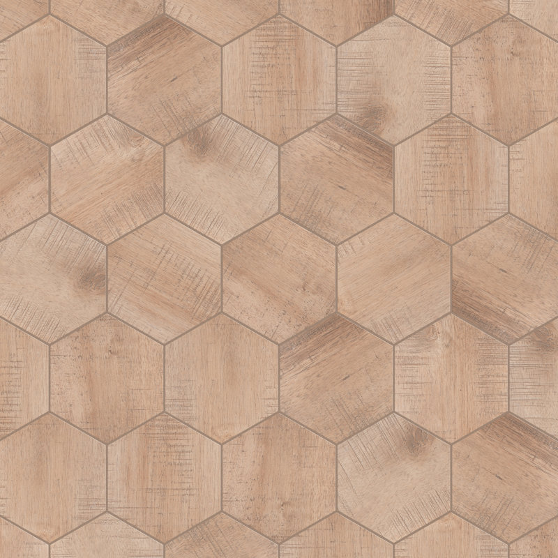 Sawnwood 9" x 10" Porcelain Wood Look Wall & Floor Tile, Brown