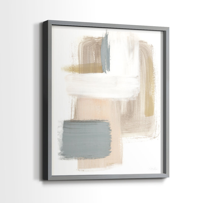 Soft Symmetry I Framed Print - Solid Wood, Gris, H 11 po x l 9 po