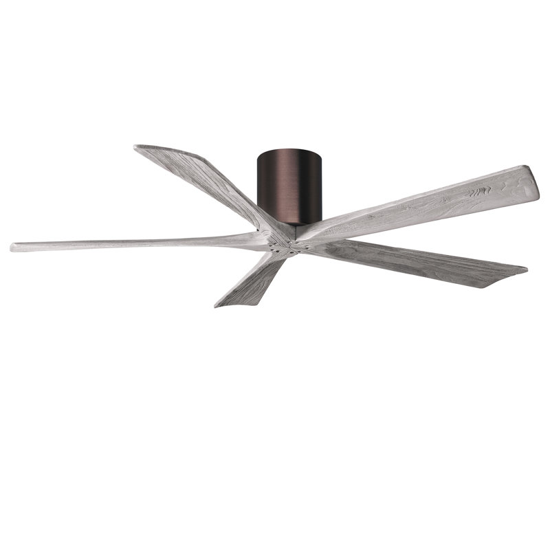 Ventilateur à pales encastré 5 pales Irene, Bronze brossé, Ton bois de grange, Finition du boîtier du ventilateur