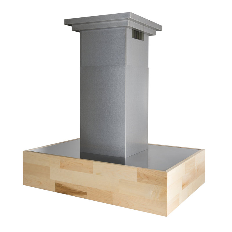 48" ButcherBlock 700 CFM Ducted Wall Mount Range Hood, Walnut, 30" W