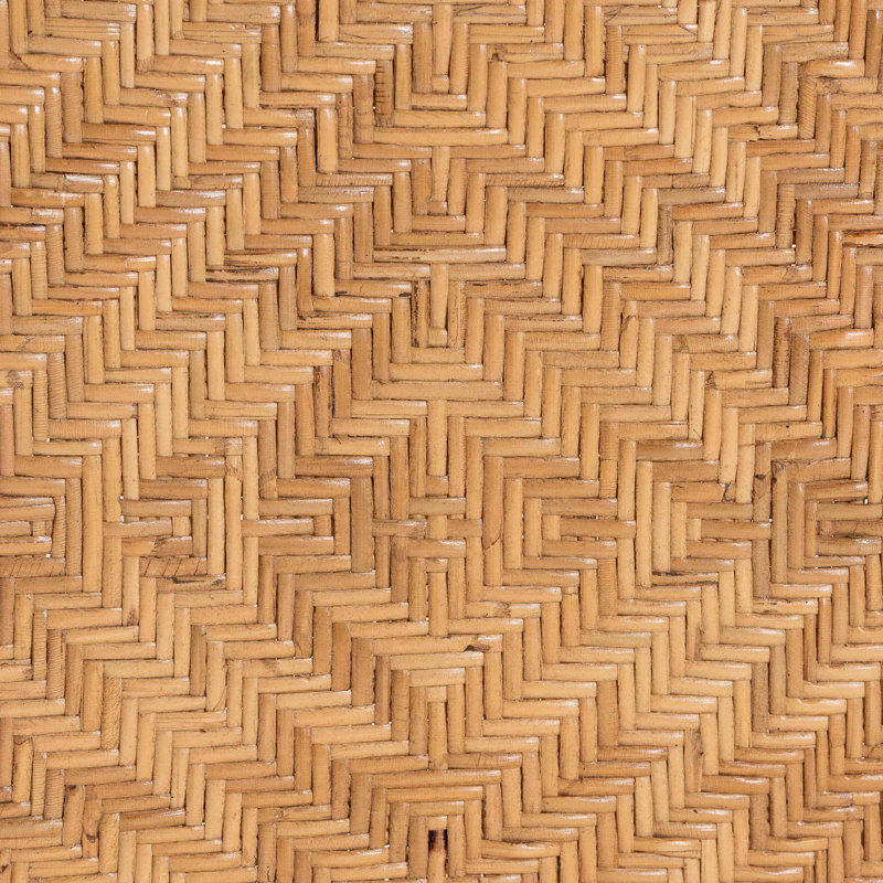Chaise de salle à manger Bali & Pari Adam en rotin naturel avec dossier incurvé et coussin amovible