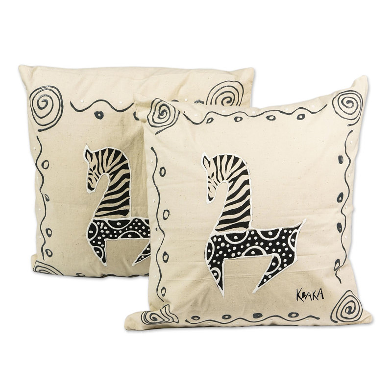 Housse de coussin en coton ghanéen 15,75 po