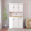Armoire de rangement pour garde-manger, huche autoportante avec tablettes réglables et 1 tiroir, armoire d'appoint de salon-1833951363