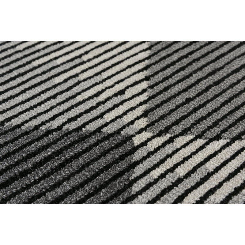 Tapis gris en laine touffeté à la main Snider, Rectangle 7 pi 9 po x 9 pi 9 po