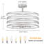 Plafonnier semi-encastré cylindrique en métal et en tissu 6 lumières 16,53 po