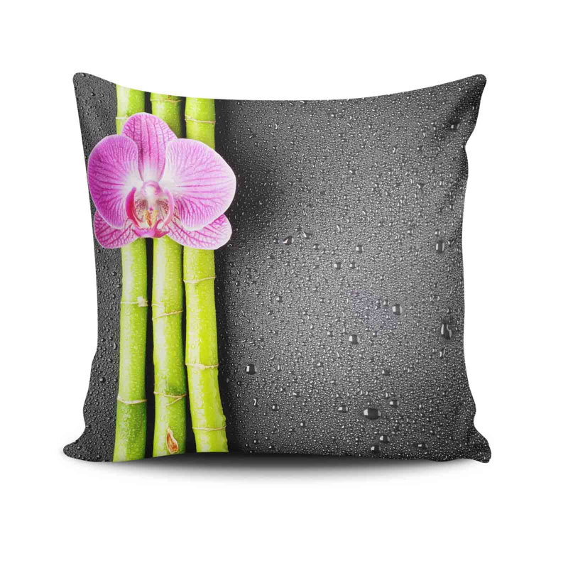 Coussin carré doux et confortable Cecilya, 17,3 x 17,3 pouces, 50% coton / 50% polyester | Lavable à la machine à 104 ° F, repassable, rembourrage en silicone, fermeture à glissière dissimulée | Parfait pour la décoration intérieure, le confort et le style