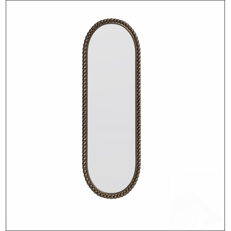 Vintage Iron Oval Retro Mirror with Antique Effect, Perfect for Wall Hanging in Living Room, Bedroom, or Entrance, Gold