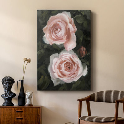 Peachy Roses I -Custom Wrapped Gallery Cavas