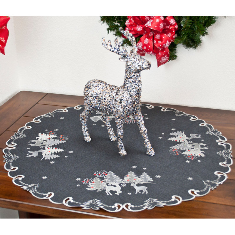 Plateau de table gris foncé Judeen Silver Reindeer (rond 33 po)