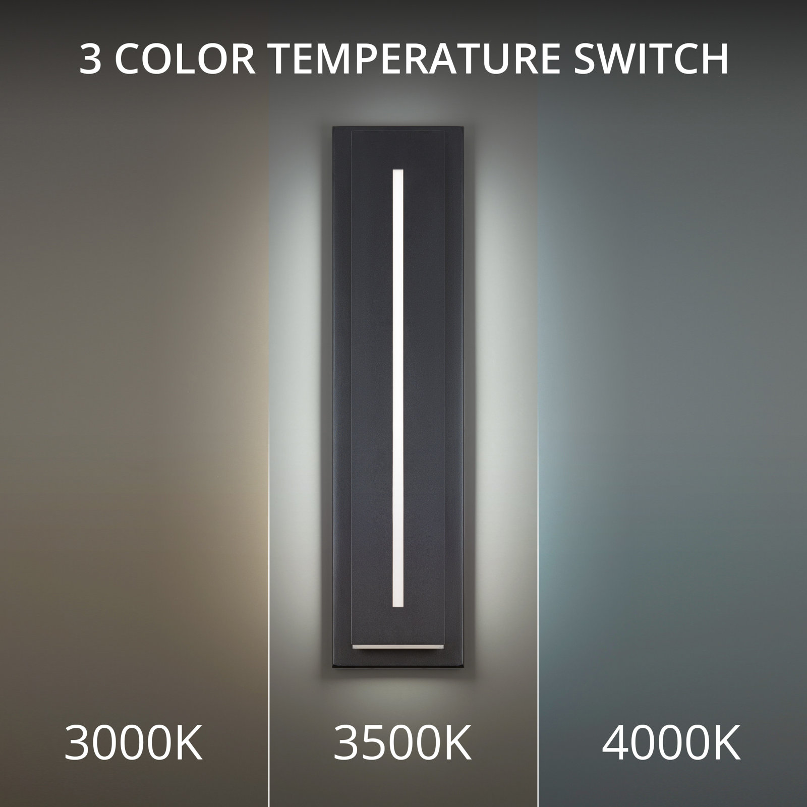 Midnight Outdoor LED Wall Light, 3500K, 26" H
