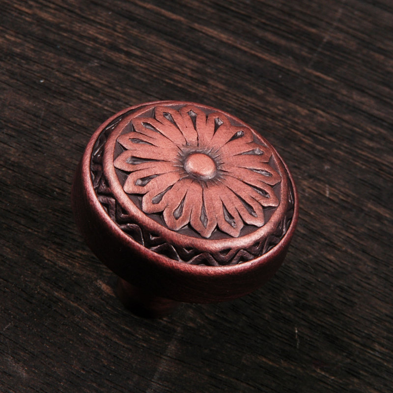 CK Series 1 1/4" Diameter Mushroom Knob, Distressed Copper
