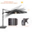 Parasol lumineux en porte-à-faux 11 pi avec base Ruark-794660421