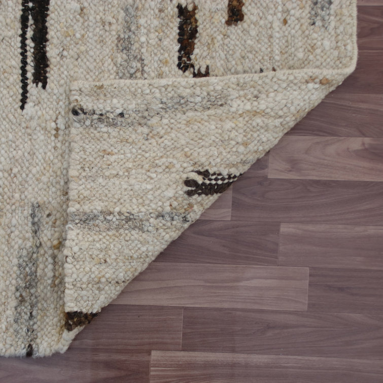 Cramerton Abstract Handmade Area Rug in Black/Brown/Beige