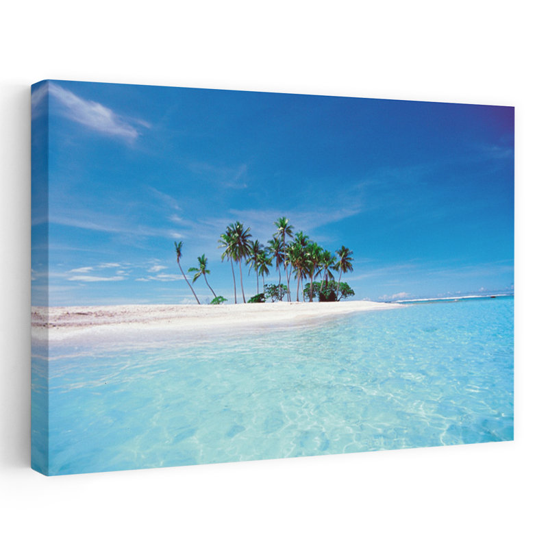 Palmiers sur la plage, paysage de palmier contemporain abstrait, art naturel, H 24 po x l 36 po