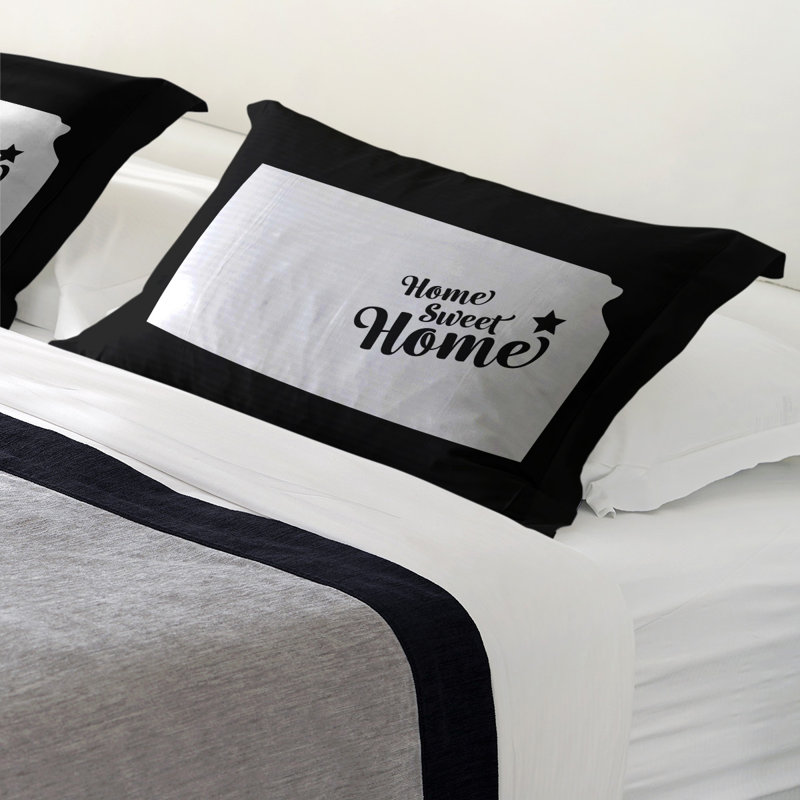 Topeka Polyester Sham Set, Standard/Twin, Microfiber, Black