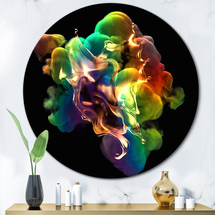 Multicolor splash abstract framed wall art