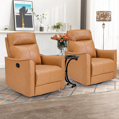 Fauteuil inclinable manuel pivotant et berçant moderne de 31,5 po de large Kayelyn (ensemble de 2)