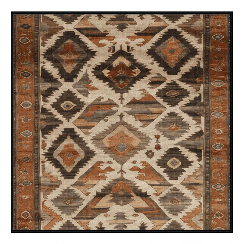Tapis brun lavable à la machine, Carré 6 pi