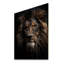 Portrait de lion noir et blanc vibrant II sur bois-1164209999
