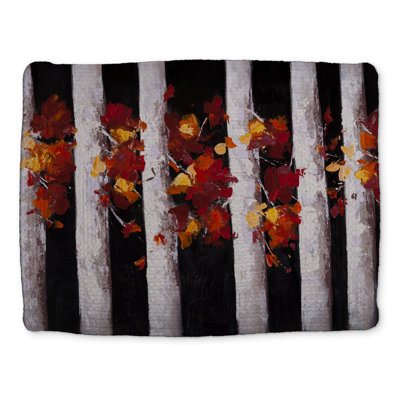 White Contemporary Landscapes Braided Placemat - Trees & Leaves