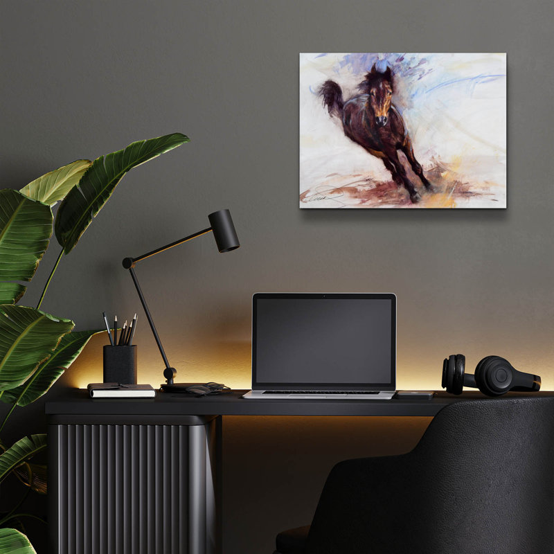 «Horse s'amusant» par Robert Campbell, H 12 po x l 16 po x P 0,13 po