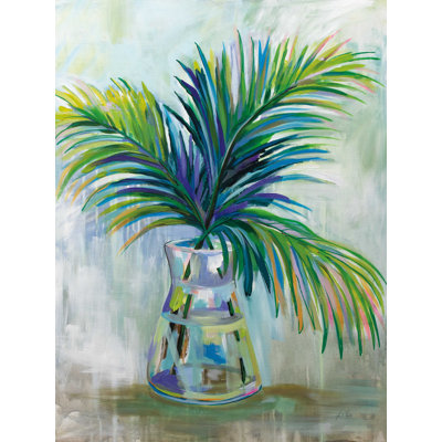 «Palm Leaves I Crop» par Jeanette Vertentes - impression sur toile tendue