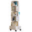 Bibliothèque blanche pivotante avec tiroir - Présentoir à 360 °, support de rangement à 6 niveaux pour les petits espaces, chambre à coucher, salon