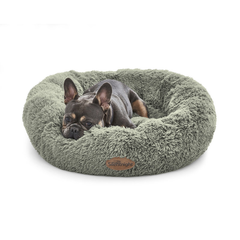 Silentnight Calming Plush Donut Pet Bed, 14cm H x 60cm W x 60cm D, Green