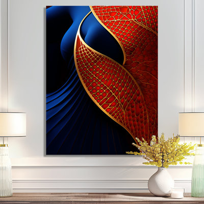«Blue Gold Butterfly Wings - Botanicals», reproduction d'art mural