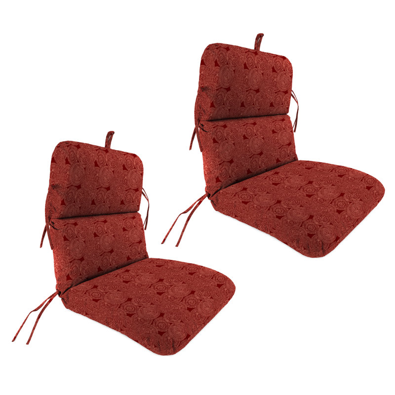 Coussin de chaise d'extérieur 22 "x 45" avec attaches et boucles (ensemble de 2)