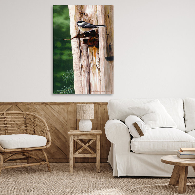 «Bird on Rusty Perch» par Rod Lawrence, H 45 po x l 30 po